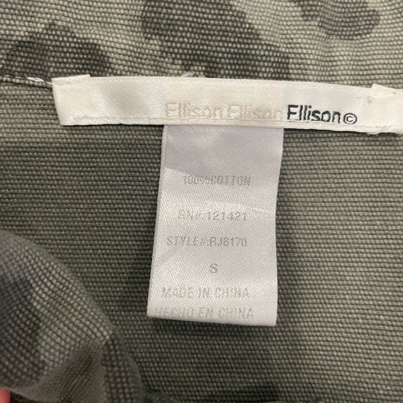 Ellison Olive Leopard Print Military Jacket - Picture 2 of 6